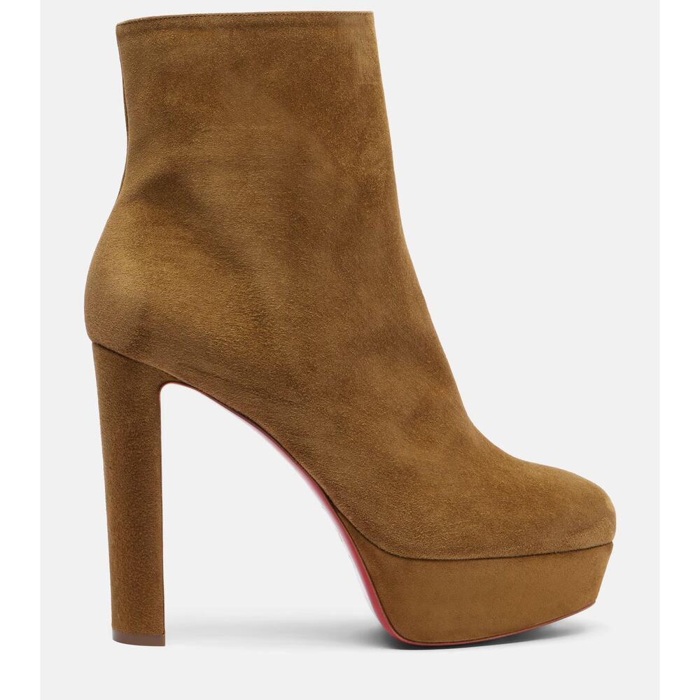 Christian Louboutin Loo Booty 130 Bronzo Brown Platform Heel Ankle Boot 38.5 - Picture 5 of 16